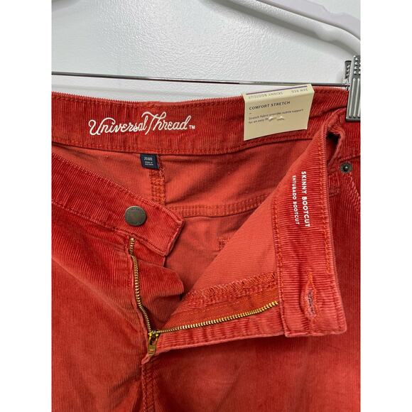 NWT Universal Thread High Rise Corduroy Skinny Bootcut Jeans Orange Red 26 R - Picture 5 of 12